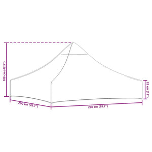 Tetto per Tendone per Feste 2x2 m Antracite 270 g/m² 315338