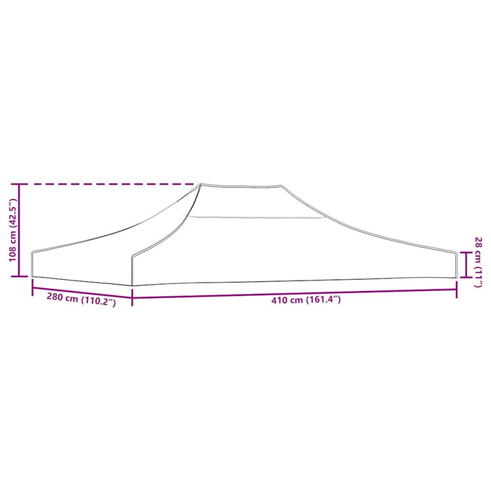Tetto per Tendone per Feste 4x3 m Antracite 270 g/m² 315351
