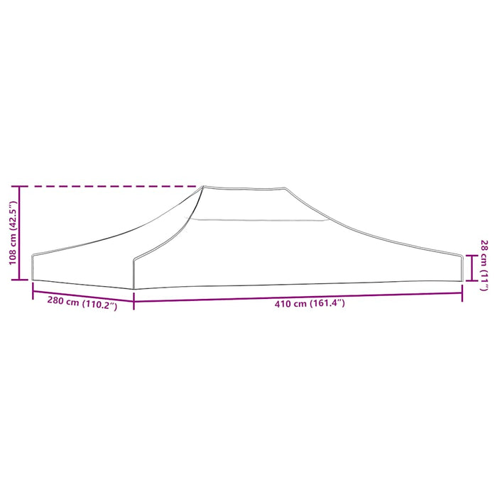 Tetto per Tendone per Feste 4x3 m Arancione 270 g/m² 315355
