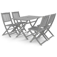 Set da Pranzo per Giardino 5 pz Legno Massello di Acacia Grigio 3057870