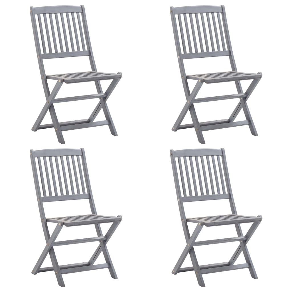 Set da Pranzo per Giardino 5 pz Legno Massello di Acacia Grigio 3057870