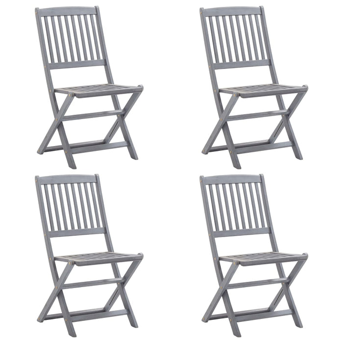 Set da Pranzo per Giardino 5 pz Legno Massello di Acacia Grigio 3057870