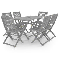 Set da Pranzo per Giardino 7 pz Legno Massello di Acacia Grigio 3057871