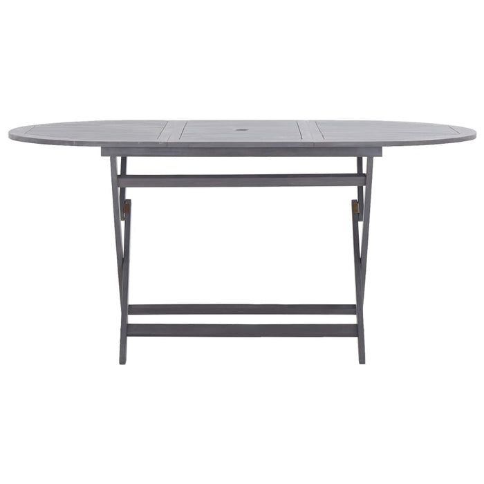 Set da Pranzo per Giardino 7 pz Legno Massello di Acacia Grigio 3057874