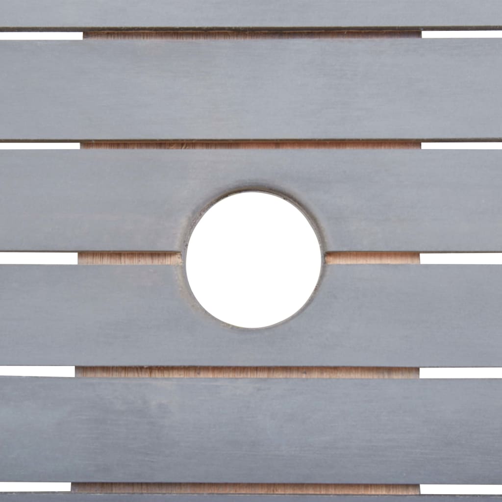 Set da Pranzo per Giardino 7 pz Legno Massello di Acacia Grigio cod mxl 40755