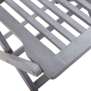 Set da Pranzo per Giardino 7 pz Legno Massello di Acacia Grigio cod mxl 40755