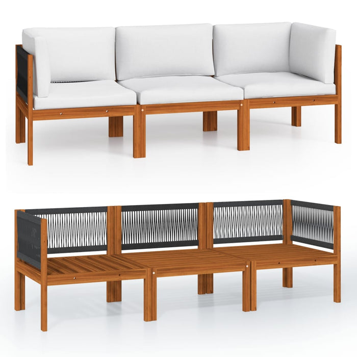 Divano da Giardino a 3 Posti con Cuscino in Legno di Acacia 3057883