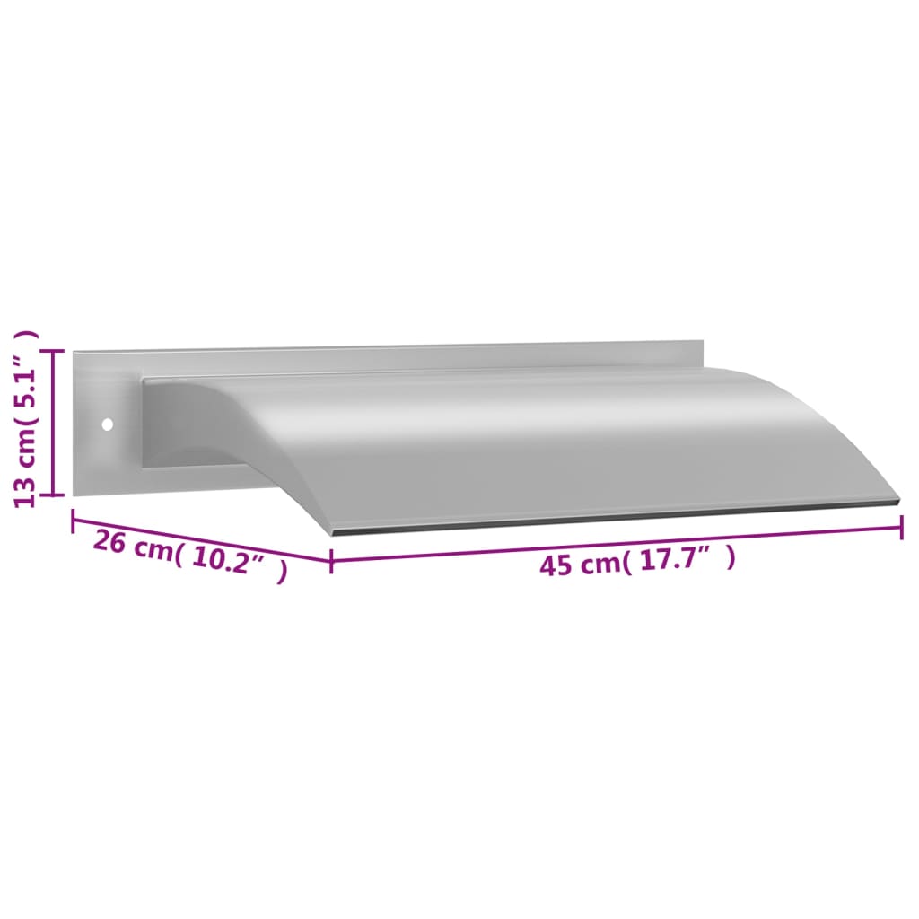 Fontana per Piscina Argento 45x26x13 cm in Acciaio Inox 148921