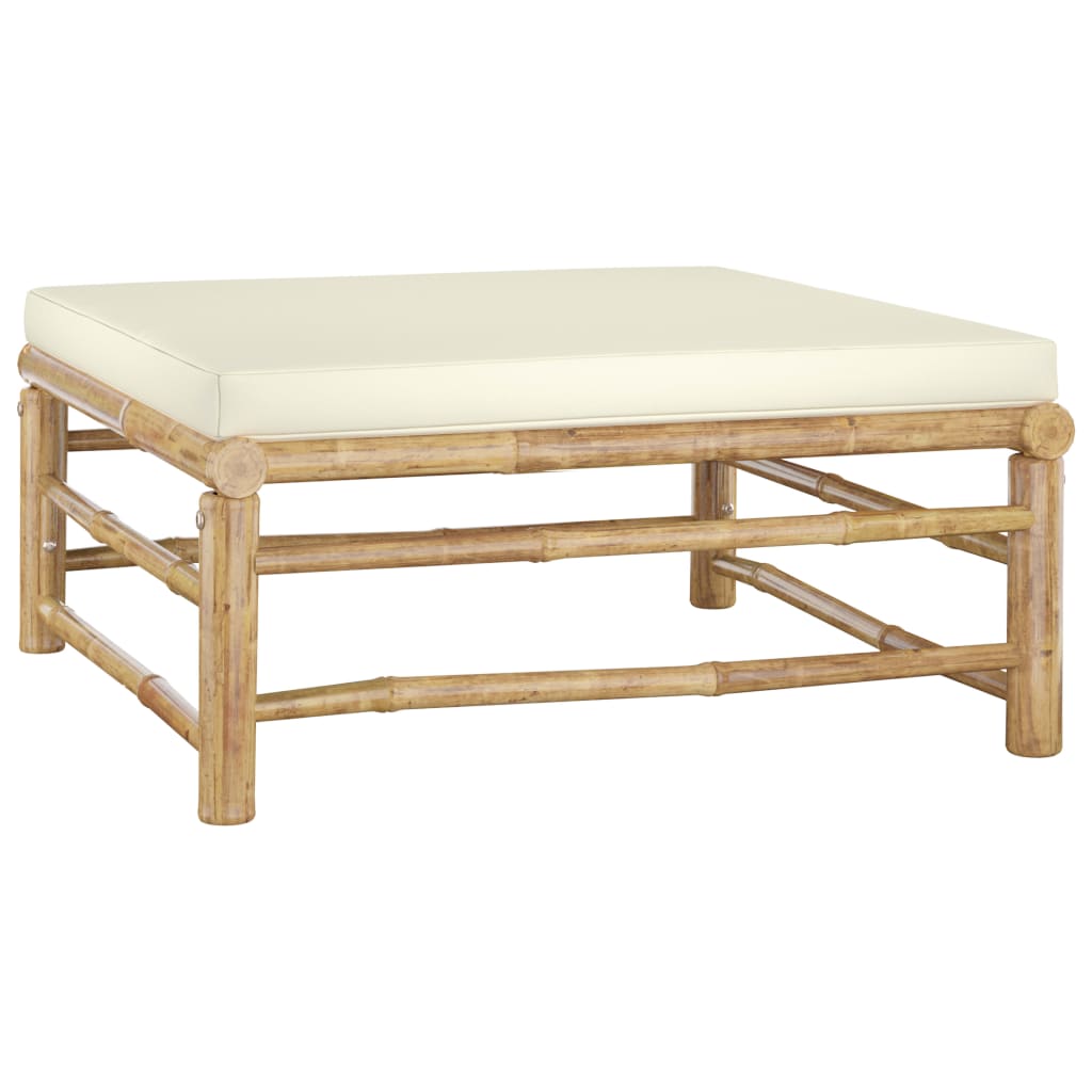 Set Divani da Giardino 6 pz con Cuscini Bianco Crema in BambÃ¹ cod mxl 39996