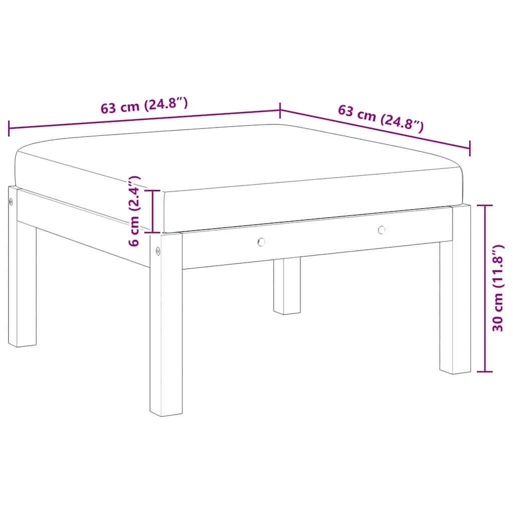 Sgabello da Giardino con Cuscino in Massello d'Acacia 312430