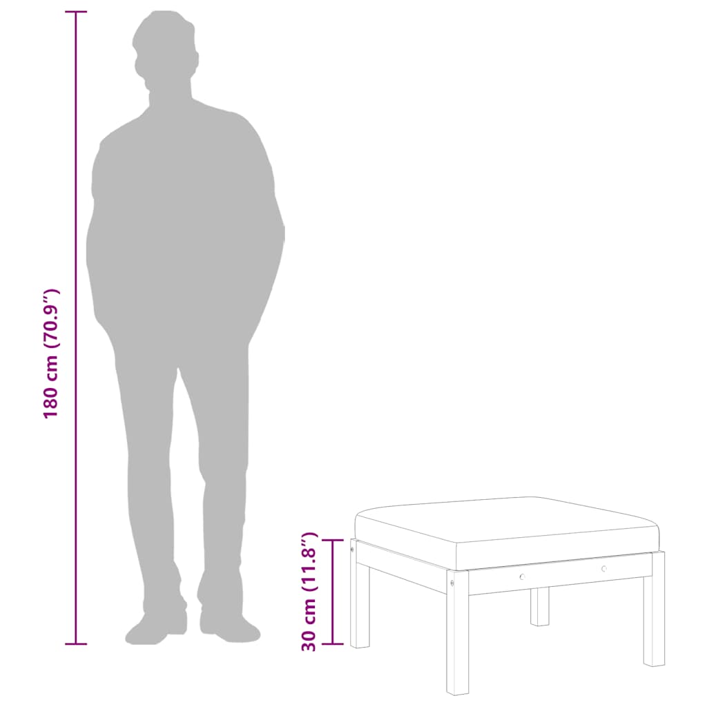 Sgabello da Giardino con Cuscino in Massello d'Acacia 312430