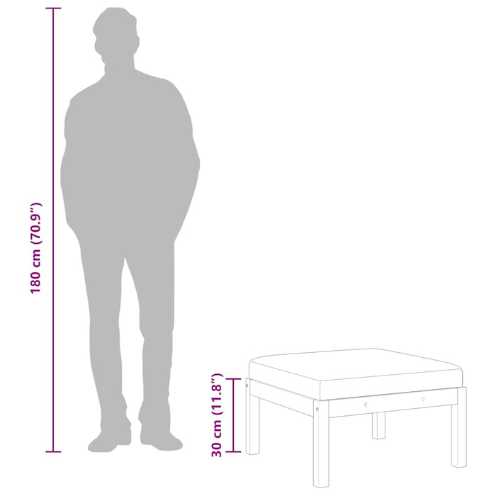 Sgabello da Giardino con Cuscino in Massello d'Acacia 312430