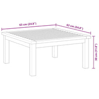 Tavolino da Salotto per Giardino 63x63x30 cm Massello di Acacia 312431