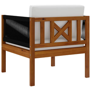 Sedia da Giardino con Cuscino in Legno Massello di Acacia 312432