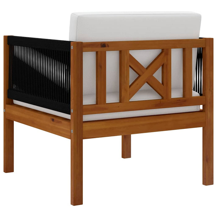 Sedia da Giardino con Cuscino in Legno Massello di Acacia cod mxl 70667