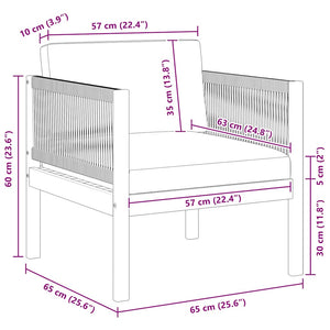 Sedia da Giardino con Cuscino in Legno Massello di Acacia 312432