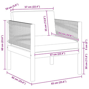 Sedia da Giardino con Cuscino in Legno Massello di Acacia cod mxl 70667