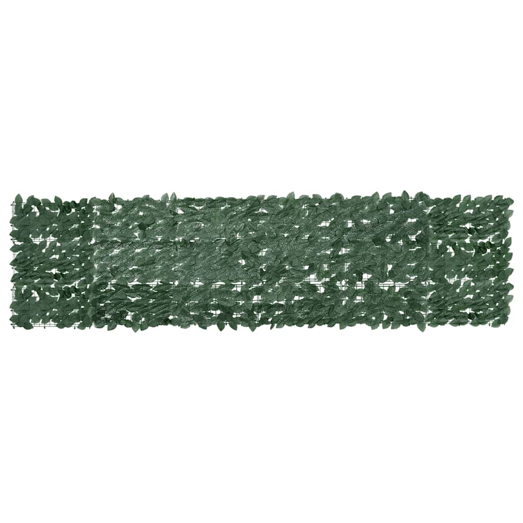Paravento da Balcone con Foglie Verde Scuro 300x75 cm