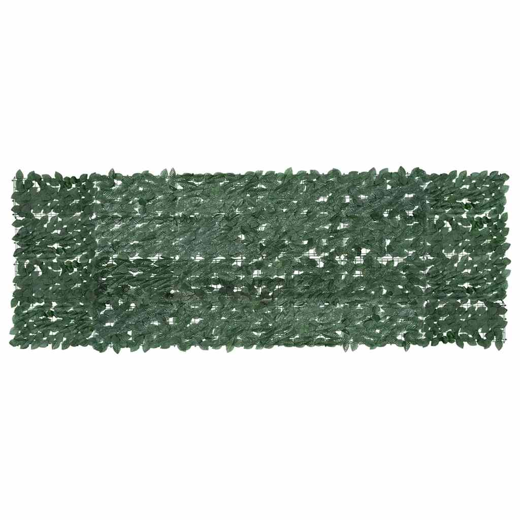 Paravento da Balcone con Foglie Verde Scuro 300x100 cm
