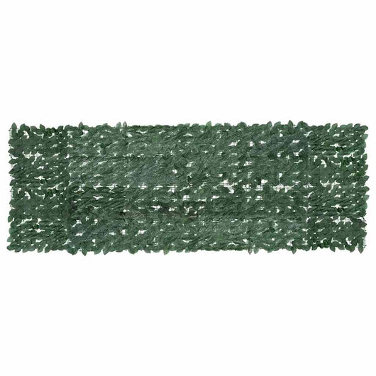 Paravento da Balcone con Foglie Verde Scuro 300x100 cm