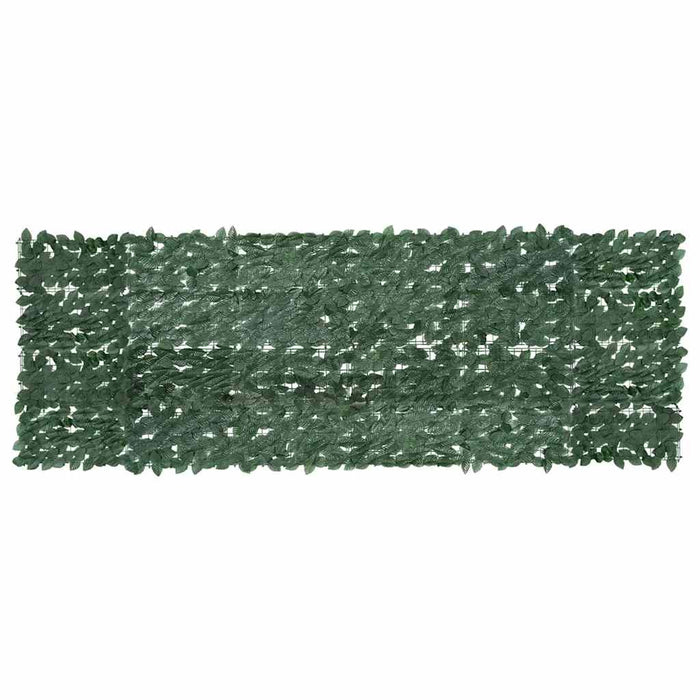 Paravento da Balcone con Foglie Verde Scuro 300x100 cm