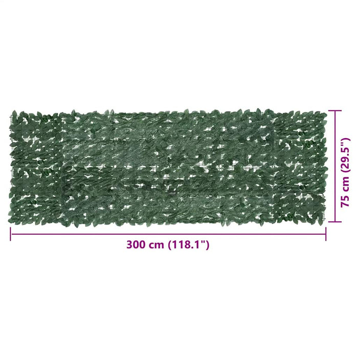 Paravento da Balcone con Foglie Verde Scuro 300x100 cm 315487