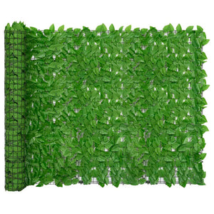 Paravento per balcone protezione privacy paravento con foglie 300 x 150 cm verde 02_0009995