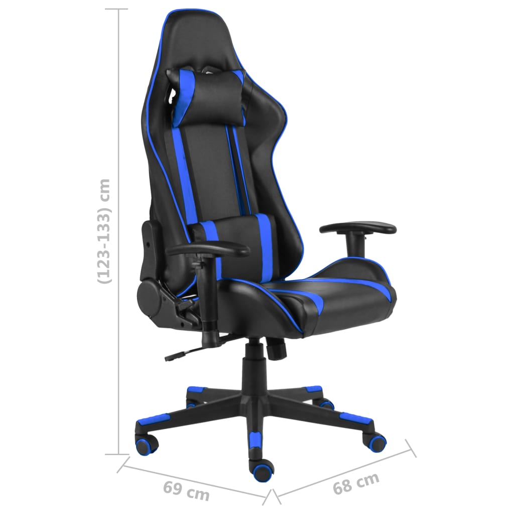 Sedia da Gaming Girevole Blu in PVC cod 10016