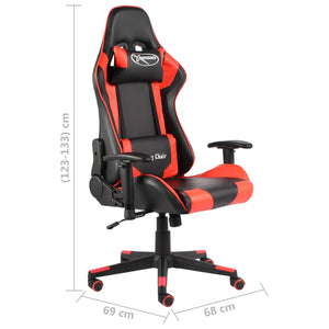 Sedia da Gaming Girevole Rossa in PVC 20491