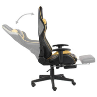 Sedia da Gaming Girevole con Poggiapiedi Oro in PVC 20498