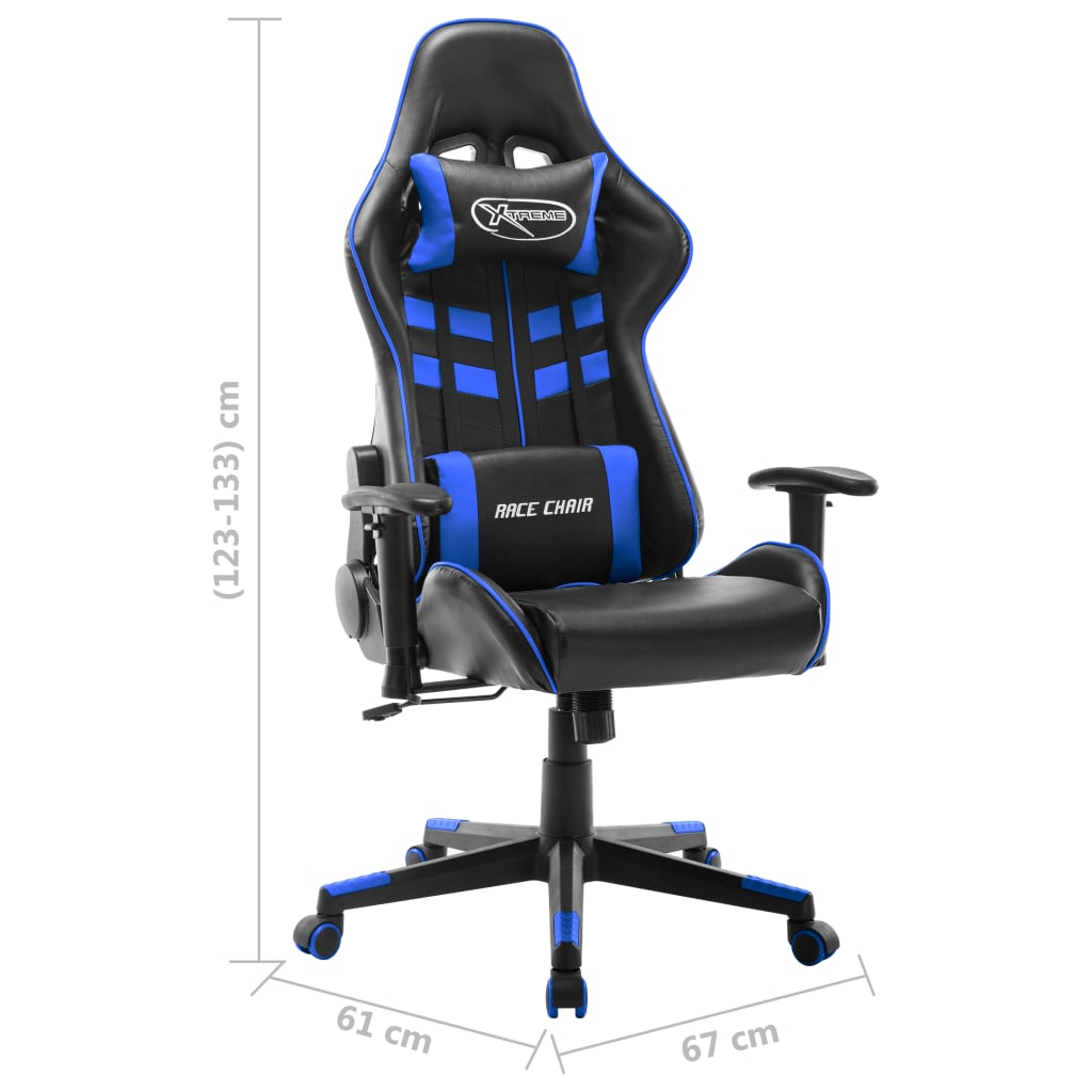 Sedia da Gaming Blu e Nera in Similpelle 20502