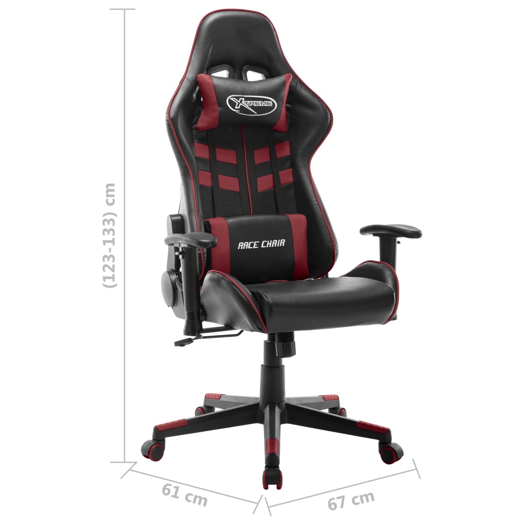 Sedia da Gaming Nera e Rosso Vino in Similpelle 20509