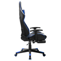 Sedia da Gaming con Poggiapiedi Blu e Nera in Similpelle cod mxl 66049