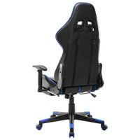 Sedia da Gaming con Poggiapiedi Blu e Nera in Similpelle cod mxl 66049