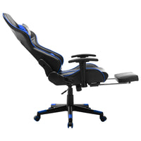Sedia da Gaming con Poggiapiedi Blu e Nera in Similpelle cod mxl 66049
