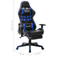 Sedia da Gaming con Poggiapiedi Blu e Nera in Similpelle cod mxl 66049