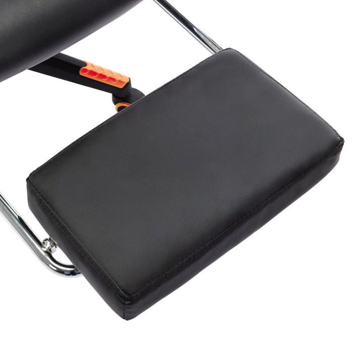 Sedia da Gaming con Poggiapiedi Nera e Arancione in Similpelle 20516