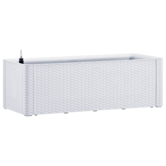 Fioriera aiuola rialzata piante fiori giardino e sistema di irrigazione 100 x 43 x 33 cm bianco 02_0001202