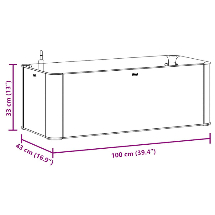 Letto Rialzato Giardino con Irrigazione Antracite 100x43x33 cm 313961