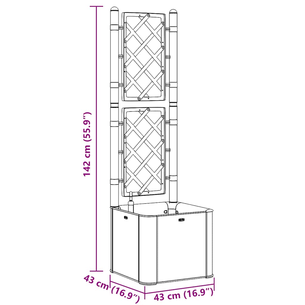 Letto Rialzato da Giardino Graticcio e Irrigazione Antracite 313965