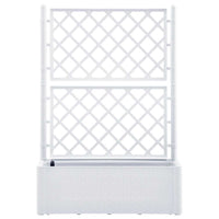 Letto Rialzato da Giardino con Graticcio e Irrigazione Bianco 313967