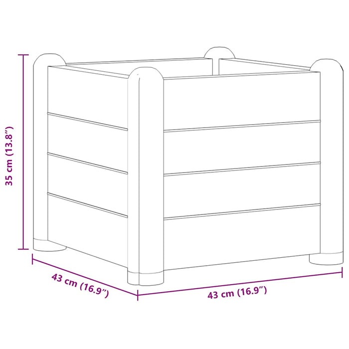 Letto Rialzato da Giardino in PP Moca 43x43x35 cm