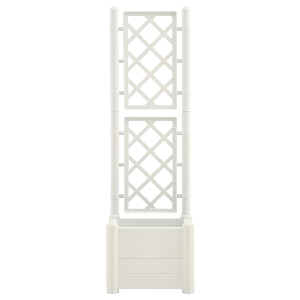 Fioriera da Giardino con Graticcio 43x43x142 cm PP Bianco