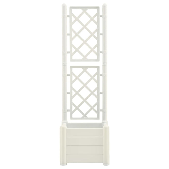 Fioriera da Giardino con Graticcio 43x43x142 cm PP Bianco