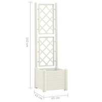 Fioriera da Giardino con Graticcio 43x43x142 cm PP Bianco