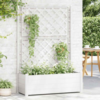 Fioriera da Giardino con Graticcio 100x43x142 cm PP Bianco 313983