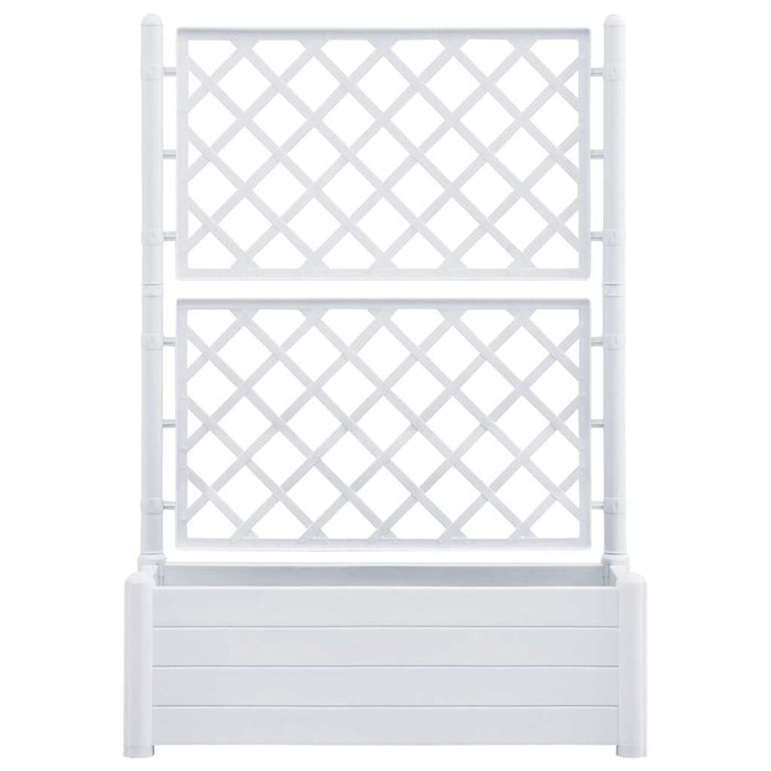 Fioriera da Giardino con Graticcio 100x43x142 cm PP Bianco 313983