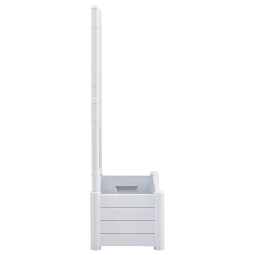 Fioriera da Giardino con Graticcio-Vaso da Esterno-Fioriera con Griglia 100x43x142 cm PP Bianco
