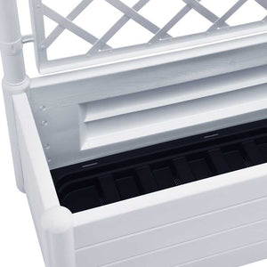 Fioriera da Giardino con Graticcio 100x43x142 cm PP Bianco 313983