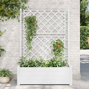 Fioriera da Giardino con Graticcio 100x43x142 cm PP Bianco 313983